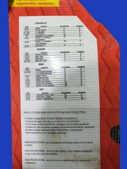 Par Loderas Rígidas Universales Camioneta Pick Up Chevrolet S10 Ranger Lobo Retro 1990 - 2000 MUD-KIT-01 - Imagen 5