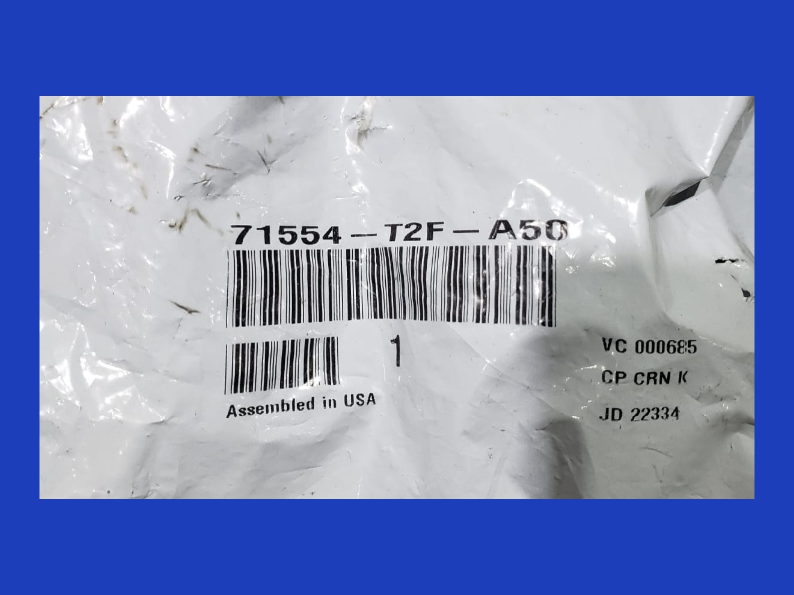 Extension Cierre Fascia Trasera Derecha Honda Accord 2013-2017 Original 71554-T2F-A50 - Imagen 4